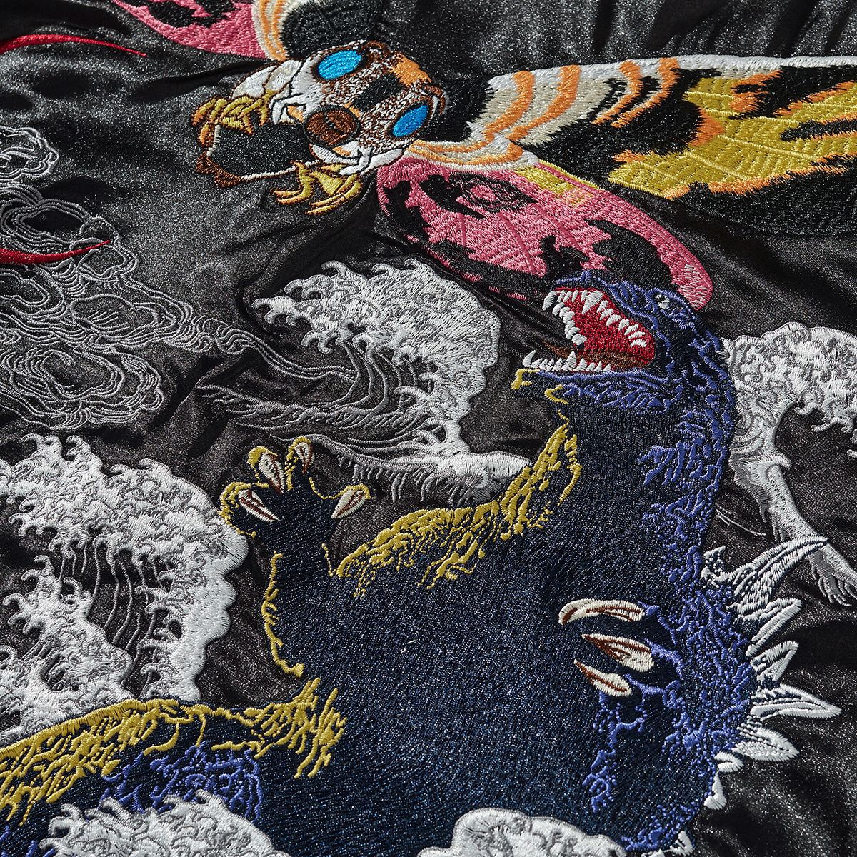 Heavy Duty Embroidered Dragon Mens Casual Streetwear Baseball Jacket