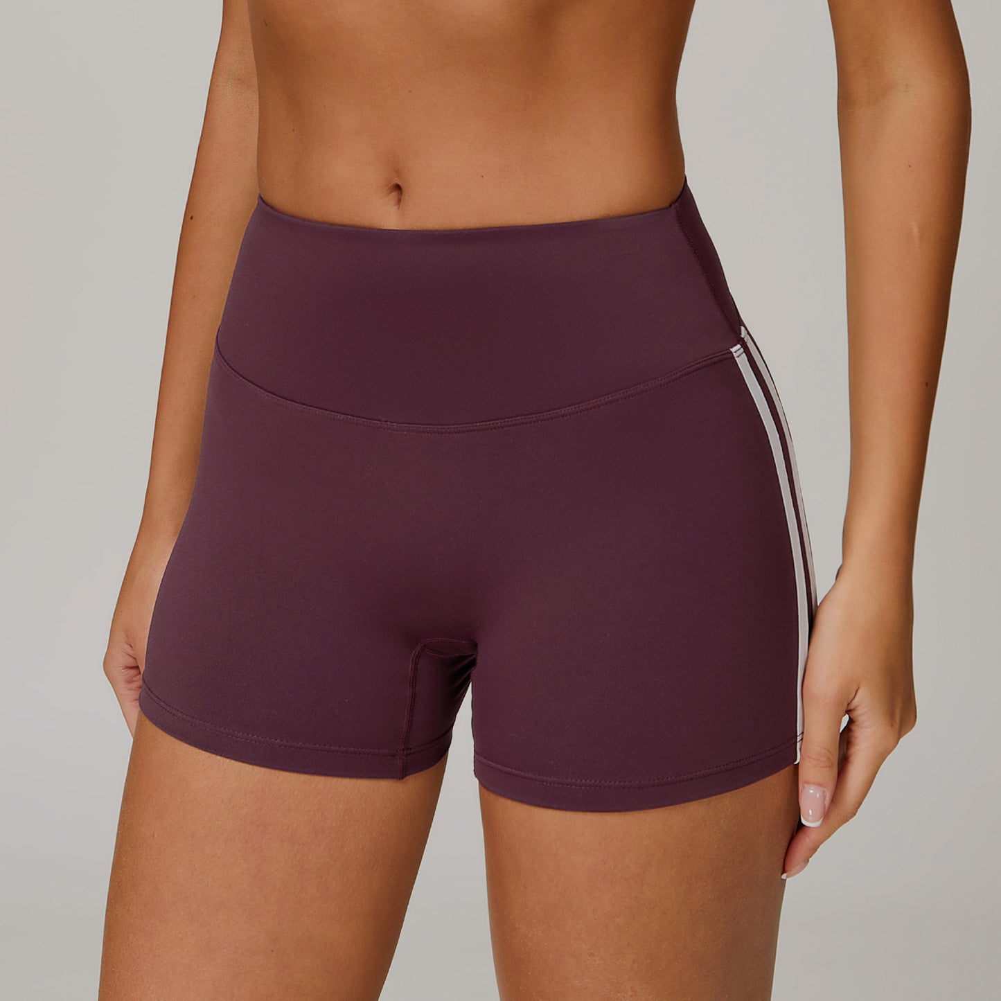 Nude Feel High Waist Yoga Shorts Peach Tight