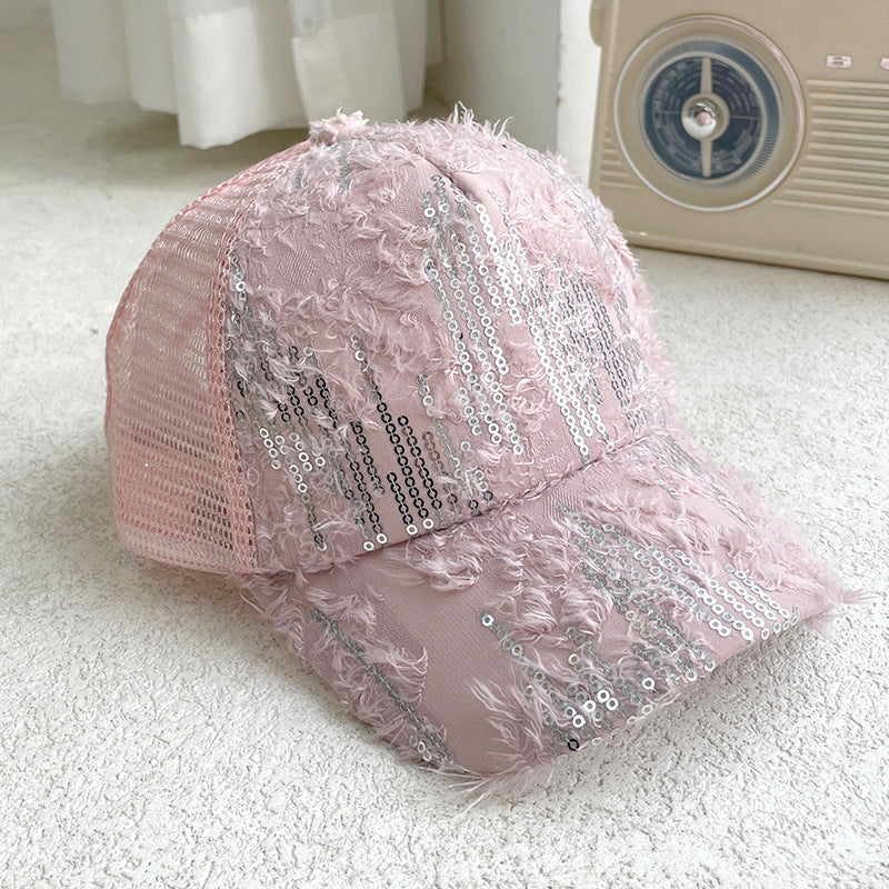 Breathable Sunscreen Feather Sequin Sunshade Hat