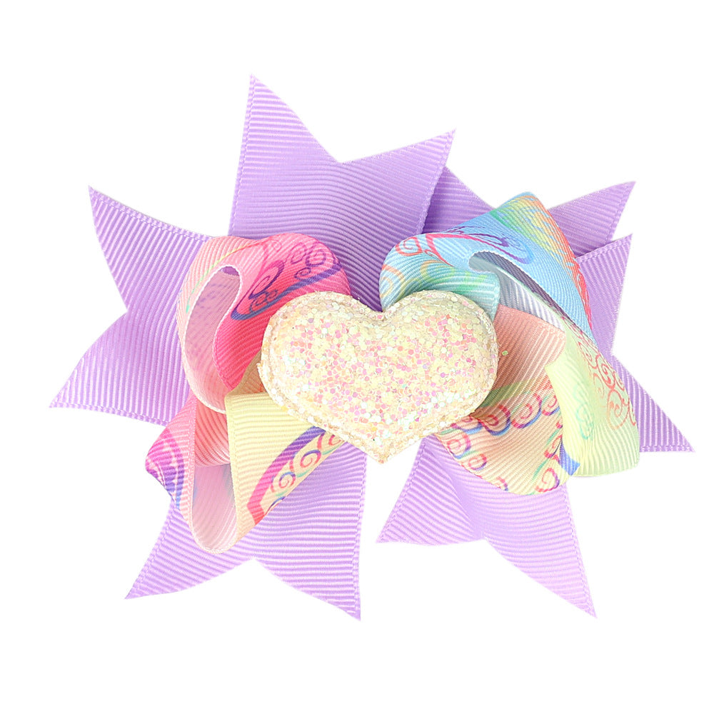 Children's Bow Hairpin Multi-layer Love Edge Clip