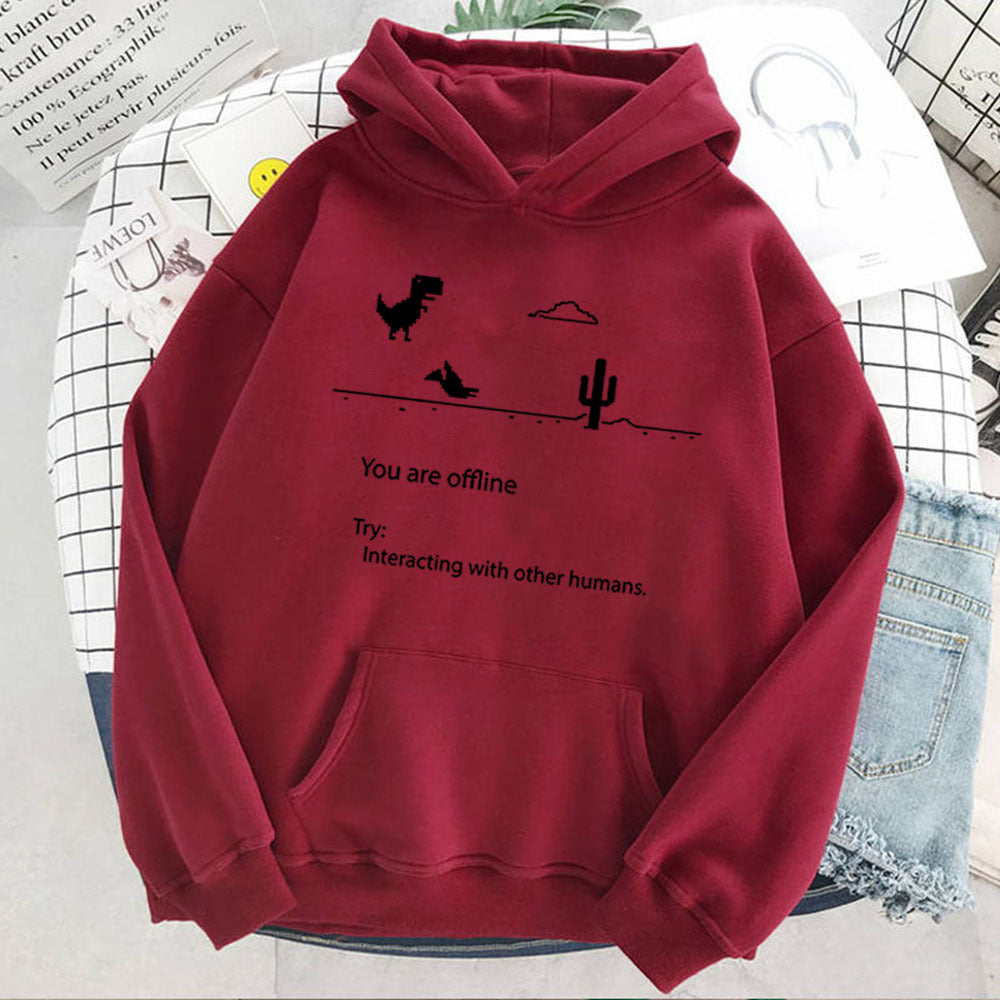 Dame Retro Dinosaur Mode Casual Sweater