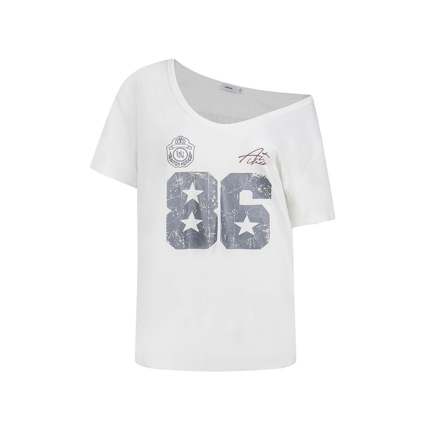 American Hot Girl Printed V-neck Shoulder Short Sleeve