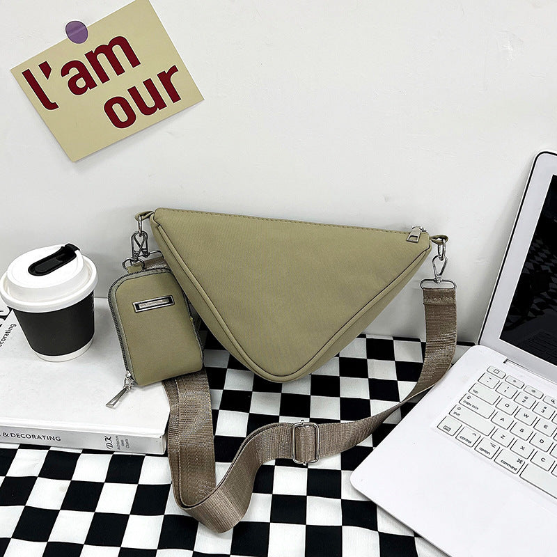 Women's Oxford Fabric Texture Triangle Bag