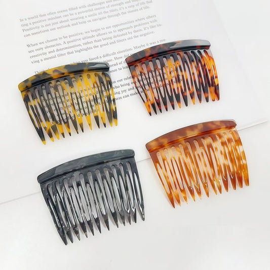 Pixie-cut Bangs Leopard-print Non-slip Hair Bun Comb