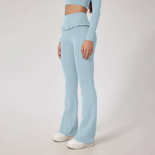 High-waisted Hip-lifting Lace Nude Yoga Casual Trousers