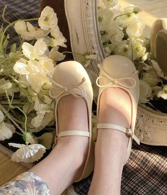 Small Leather Shoes Round Head Lovely Thick With College Wind