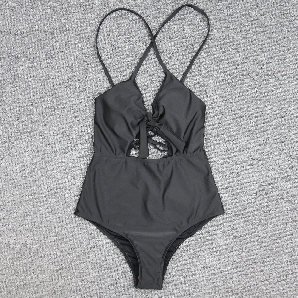 Cross Strap Ladies One-piece Swimsuit