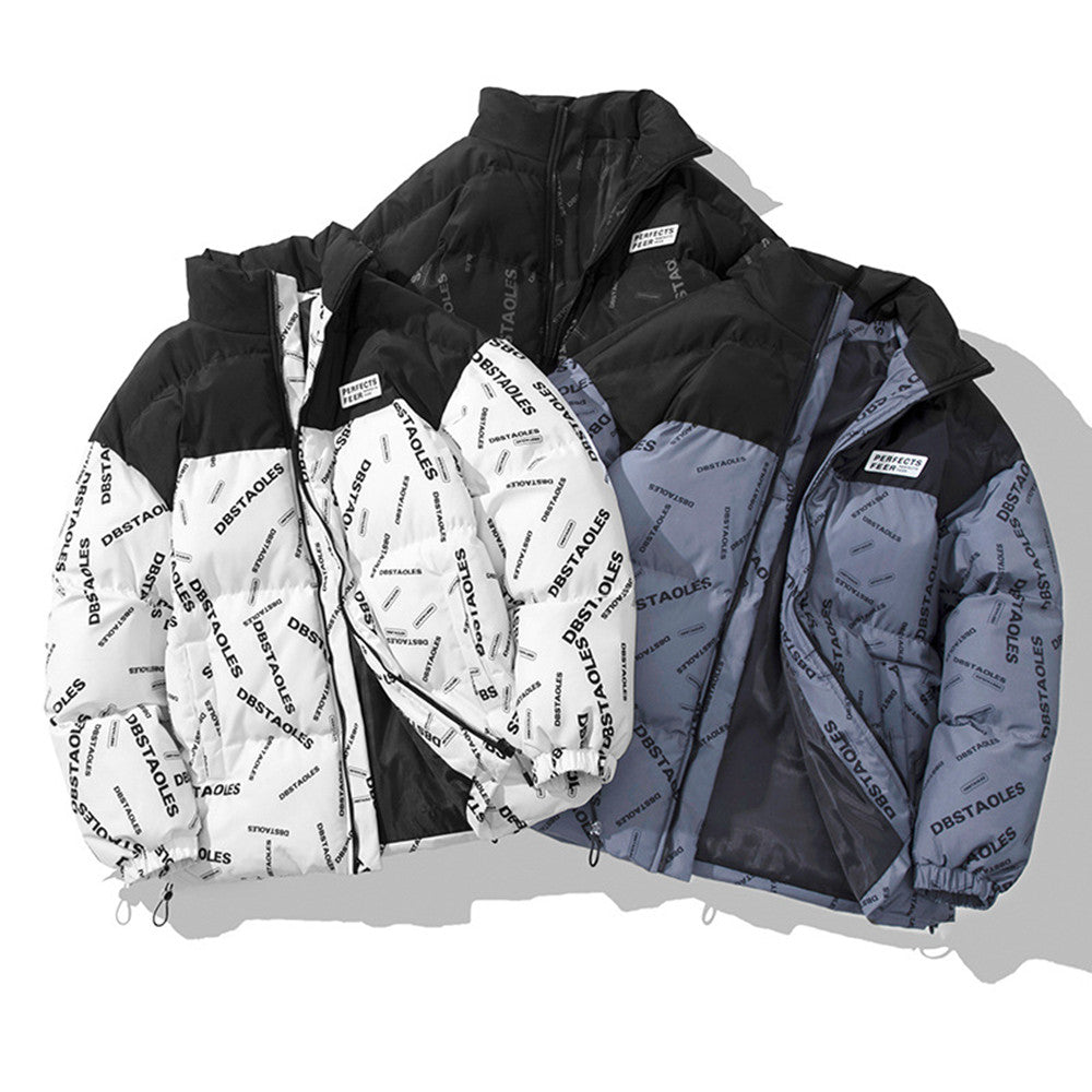 Men's Stand Collar Loose Down Cotton Jacket