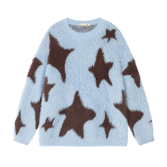 Personality XINGX Full Printed Niche Knitted Lazy Soft Glutinous Sweater
