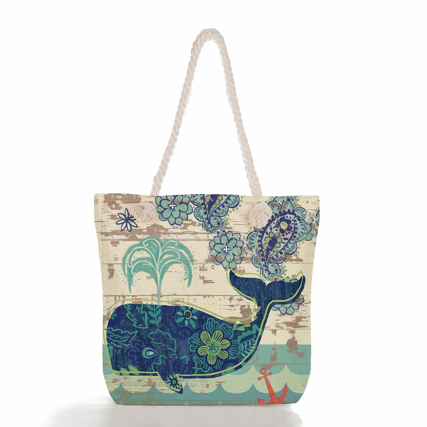 Women's Fashion Print Thick Rope Handbag