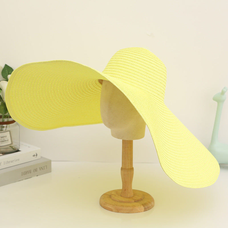 Women's Oversized Brim Foldable Sunscreen Straw Hat