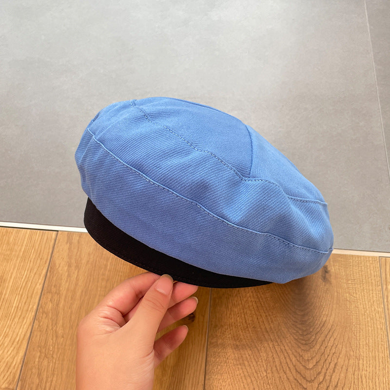 Color-block Temperament Beret Hat
