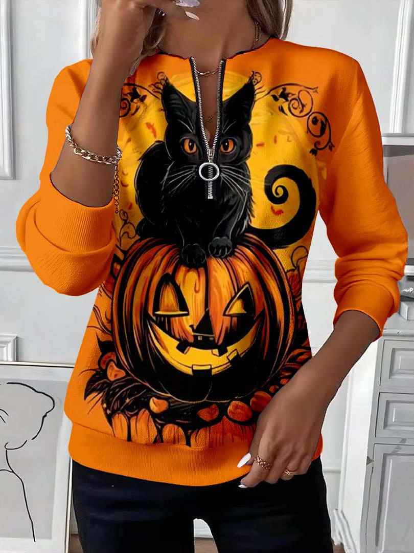 Raglan-sweatshirt til kvinder med juletryk