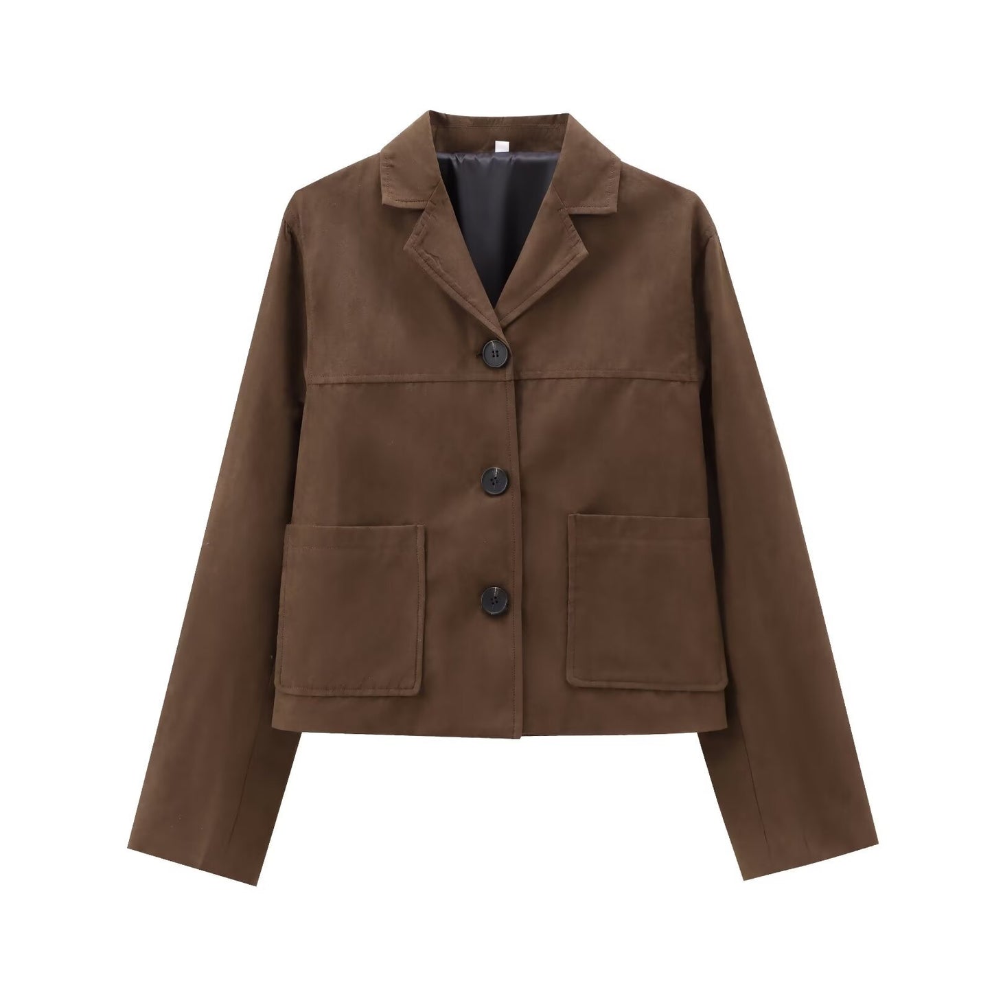 Kort Suede Jakke til Kvinder i Retro "Old Money" Stil