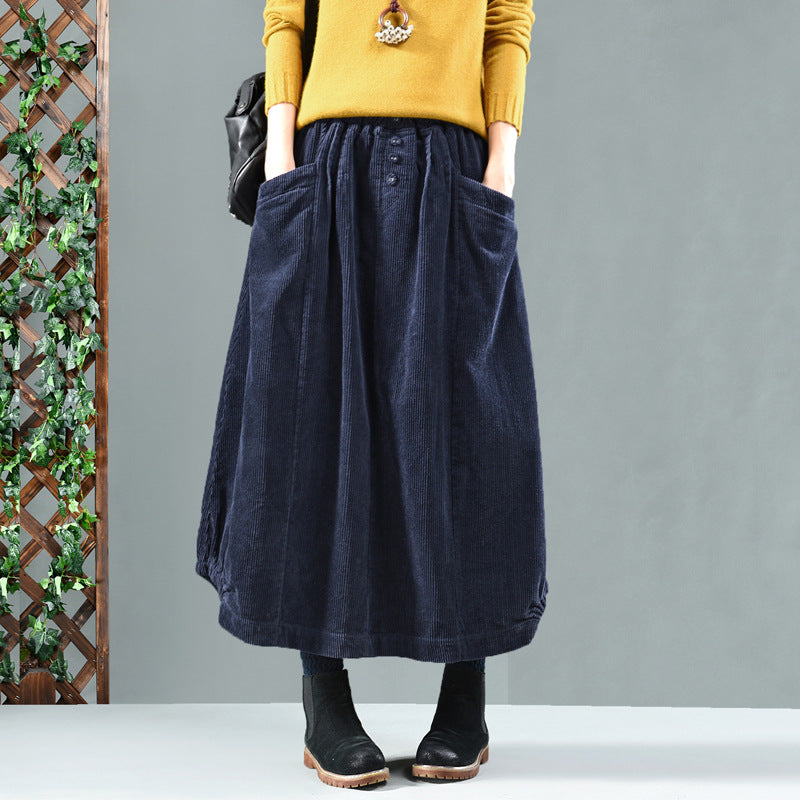 Retro Artistic Mid-length Autumn Women's Skirt