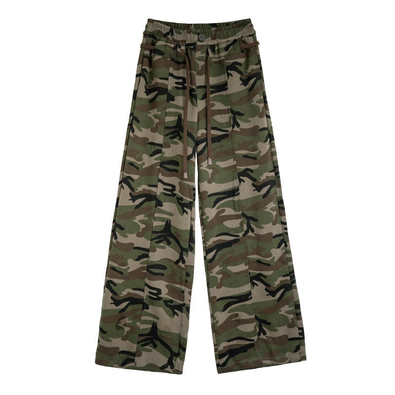 Spring Womens Military-Style Camo Cargo Pants In American