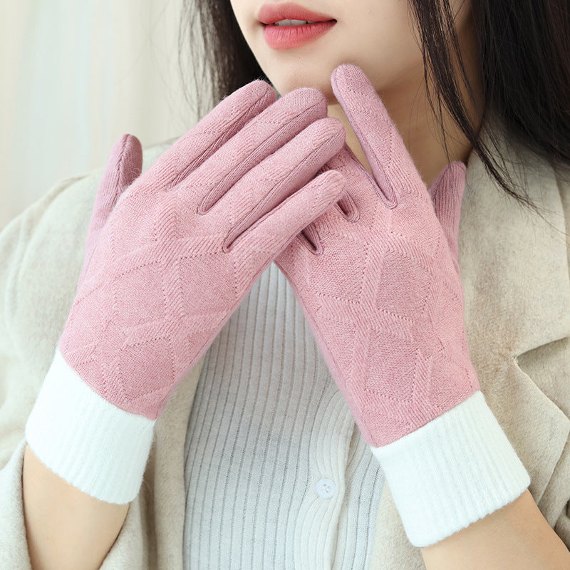 Women's Plush Closed Riding Outdoor Gloves
