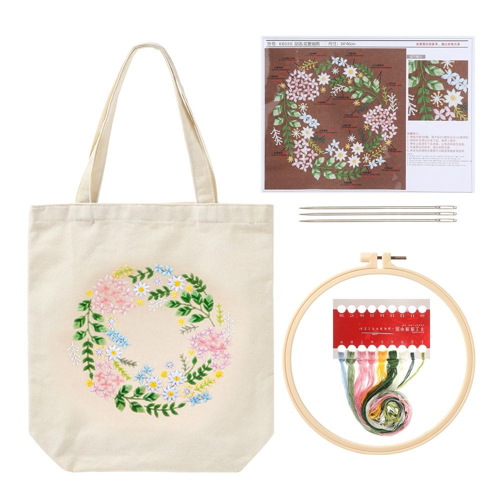 Hand-embroidered Canvas One-shoulder Handbag