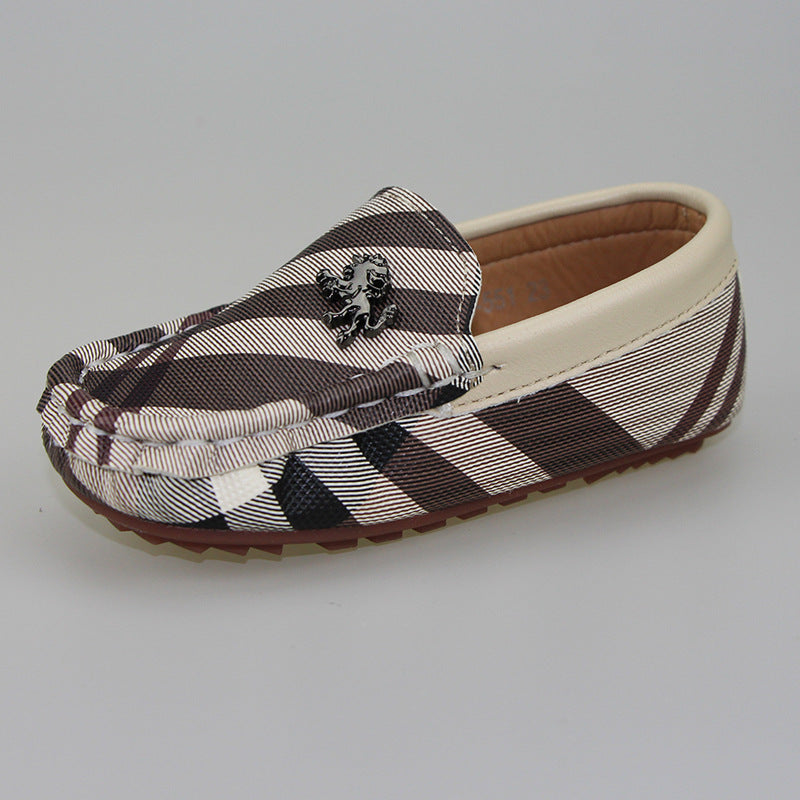 Temperament Leopard Print Spring Fashion Soft-soled Children's Peas Shoes