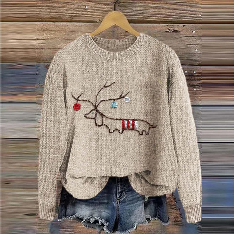 Juleinspireret Elg Ny Digital 3D Rundhalset Sweater