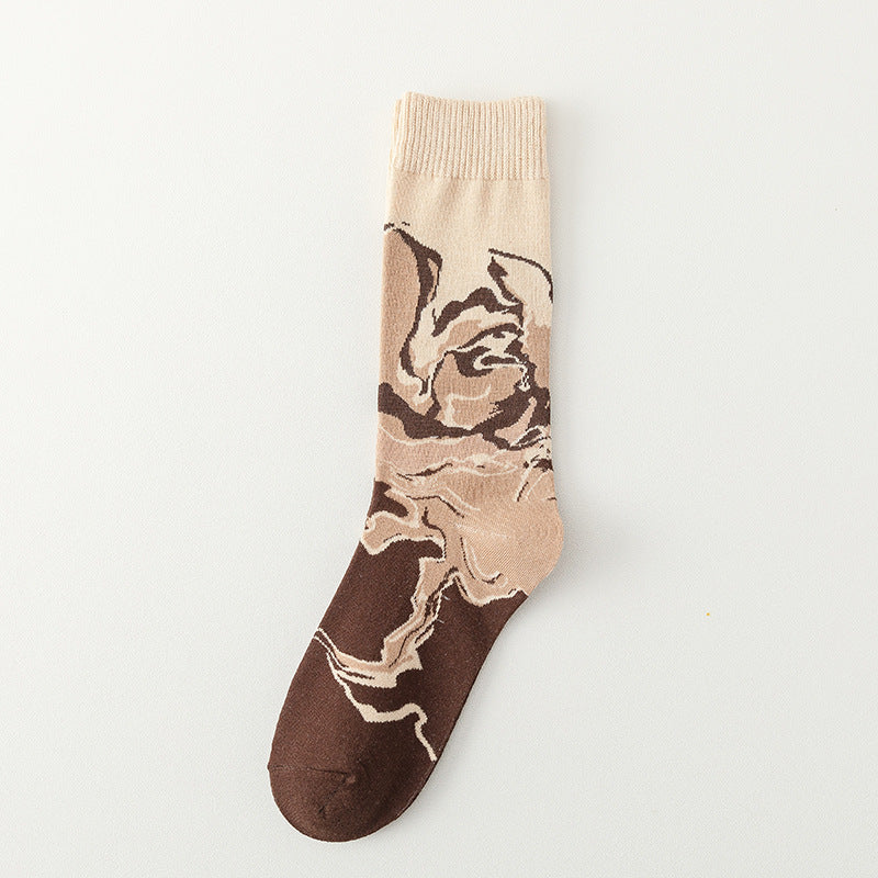 Female Personality Cartoon Letter Coffee Socks Are Comfortable And Sweat Wicking