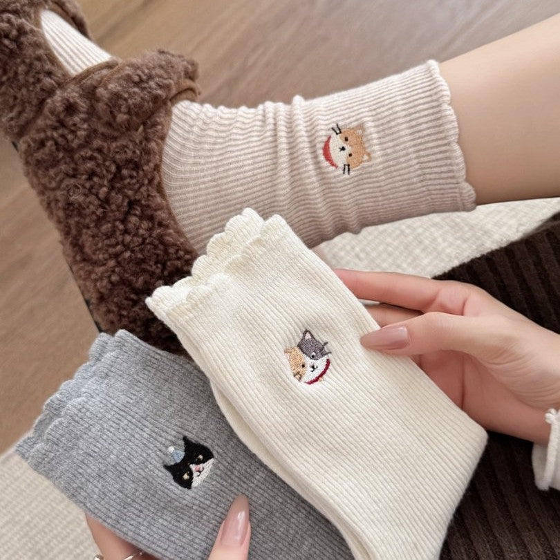 Autumn Winter Faux Wool Thick Womens Socks