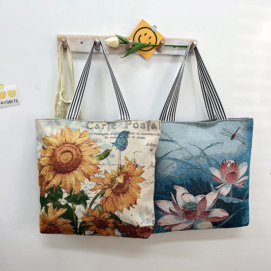 New Gold-thread Single-sided Fabric Bag Stylish