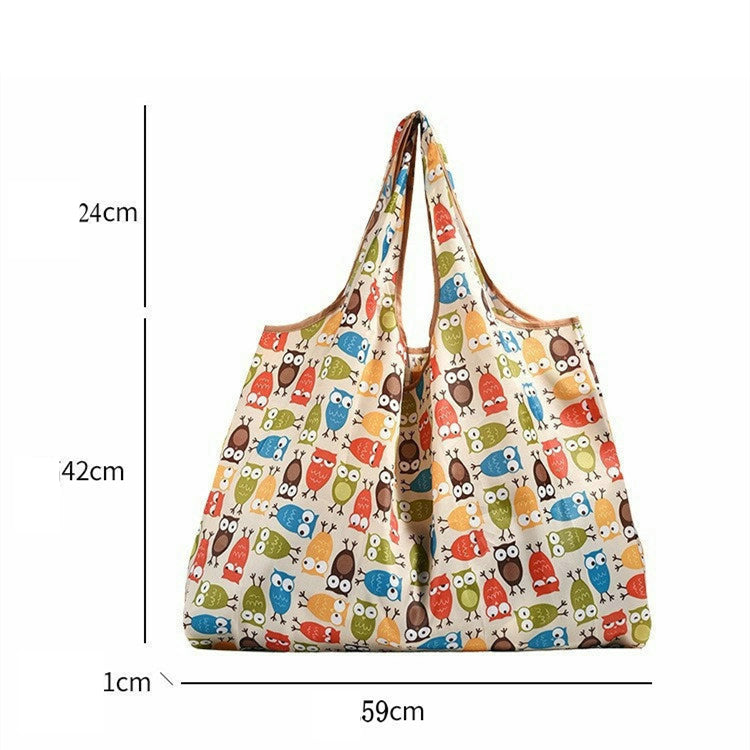 Foldable Flower Cloth Large Thick Polyester Rectangular Bag Portable Folding Shopping Bag