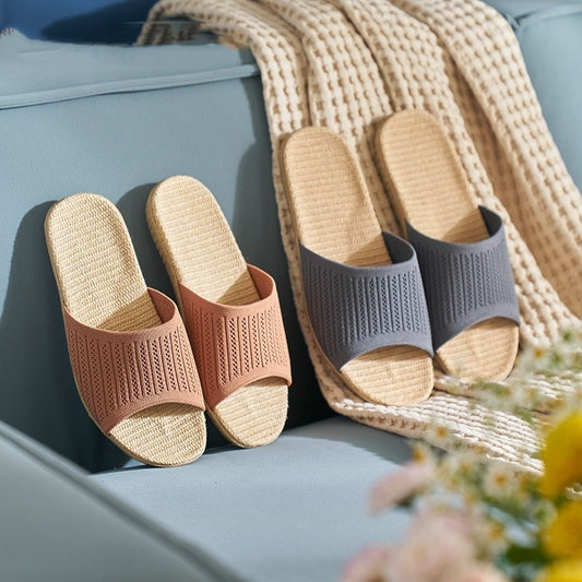 Flying Weaving Linen Slippers Female