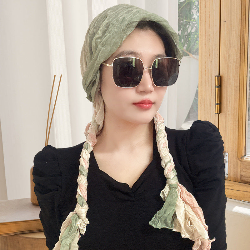 Hand-woven Hair Braid Scarf Girls Fashion Thin Scarf
