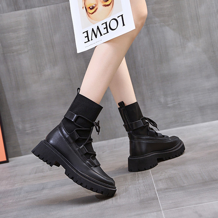 Autumn And Winter New European Station Trend With Martin Boots Casual Short Boots