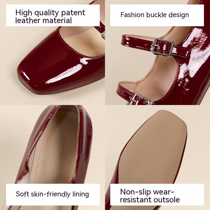 Real Soft Leather Rubber Women's Mary Jane Shoes