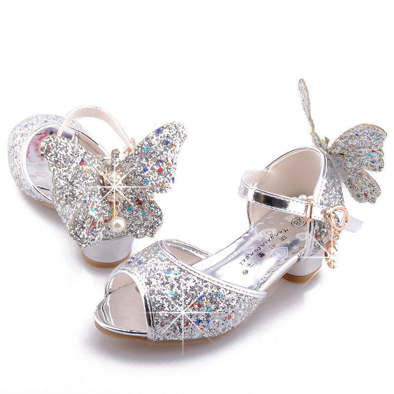 Girls Bowknot Soft Sole Low Heel Dance Shoes