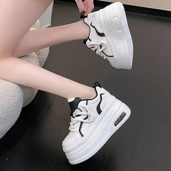 Invisible Hidden Heel White Shoes Female  10CM