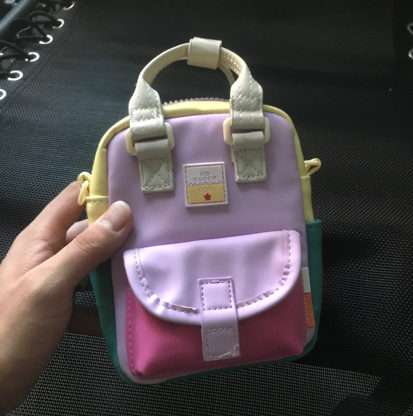 Colored Mosaic Donut Crossbody Bag