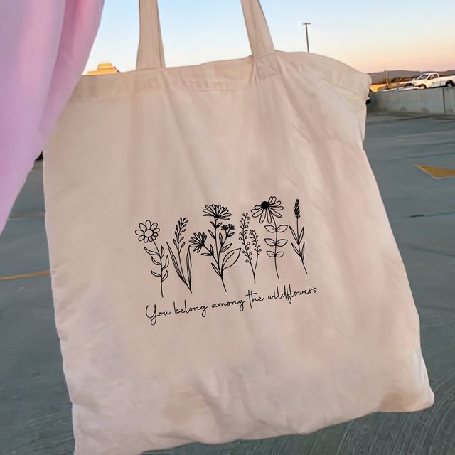 Dame Shopper Y2K Blomster Indkøbslærredstaske