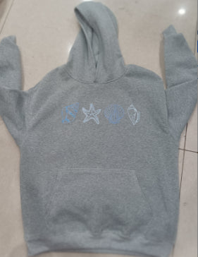 Kvinde Sweater Med Skjult Ærme Og Muslingeprint