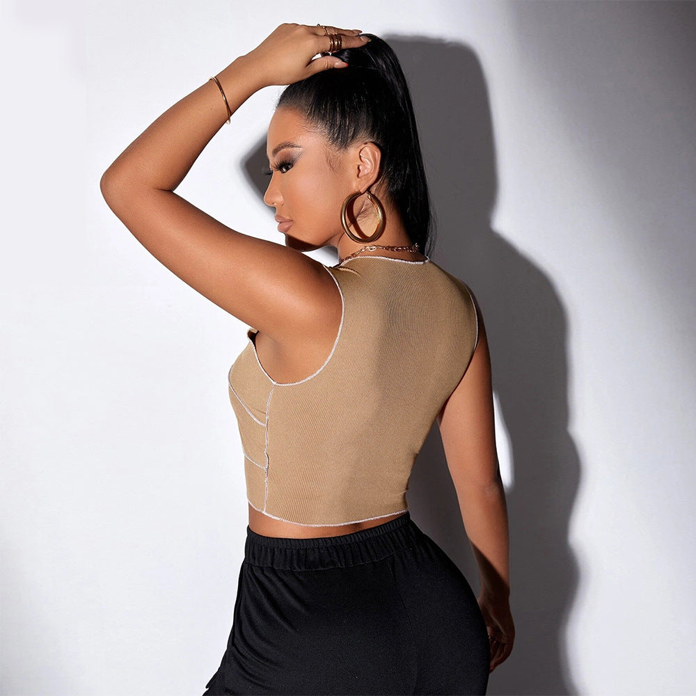 Sleeveless Versatile Slim-fit Vest Export T-shirt