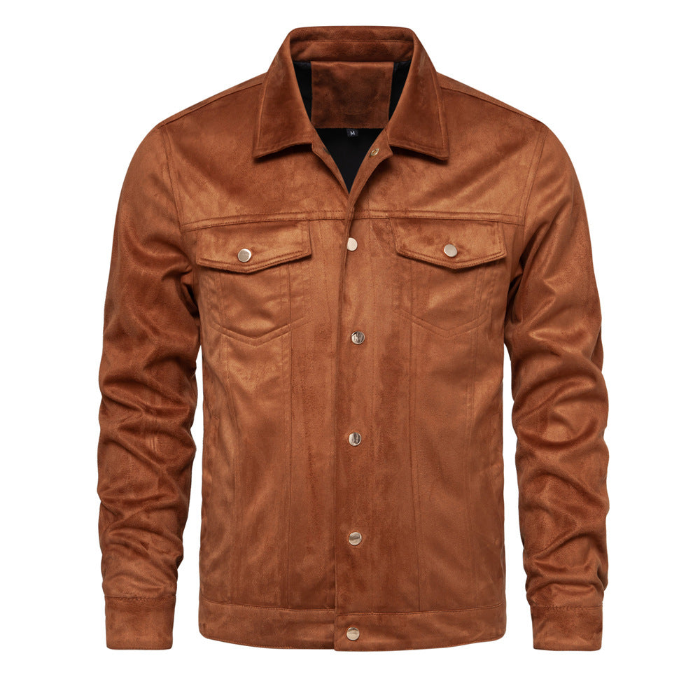 Fashion Slimming Men's Polo Collar Jacket Casual Jacket