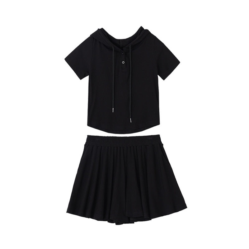 Laid-back Athleisure Skirt Pants Set A Stylish Two-piece Outfit