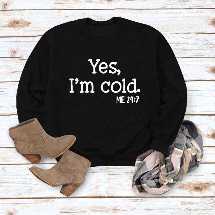 Letter Round Neck Pullover Long Sleeve Sweatshirt