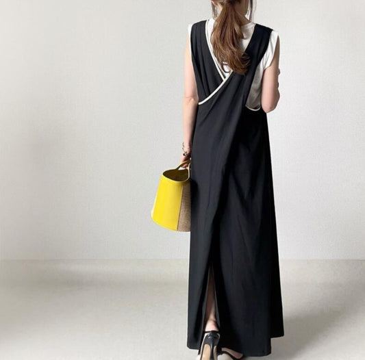 Summer Korean Style V-neck Sleeveless Dress