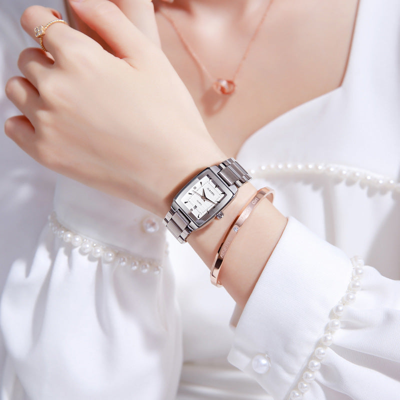 Special Interest Light Luxury Vintage Wine Bucket Waterproof Women's Watch