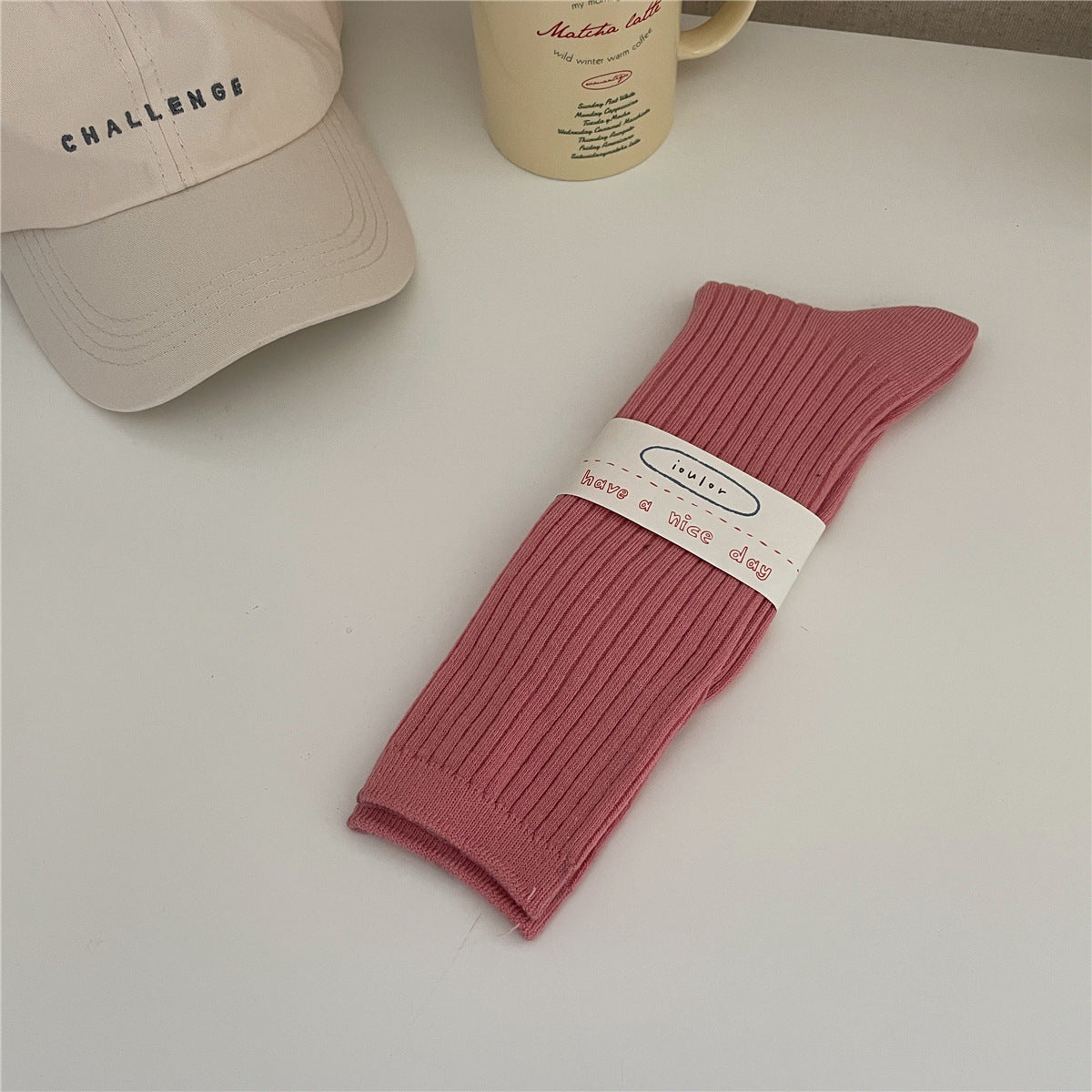 New Solid Color Thick Strip Stockings
