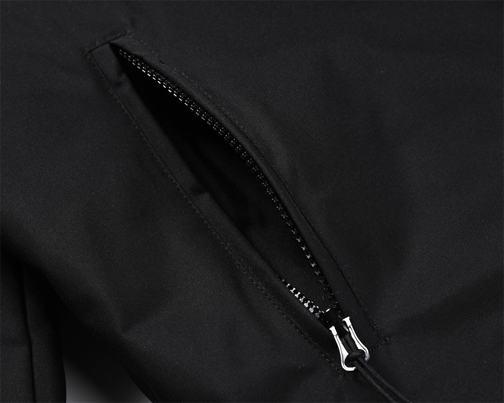 Loose Casual Pocket Zipper Solid Color Stand-up Collar Cotton-padded Coat