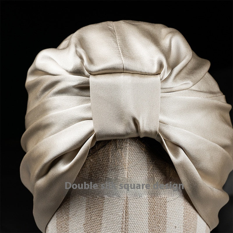 Heavy Silk Silk Nightcap Double Layer Square Knot Confinement Cap
