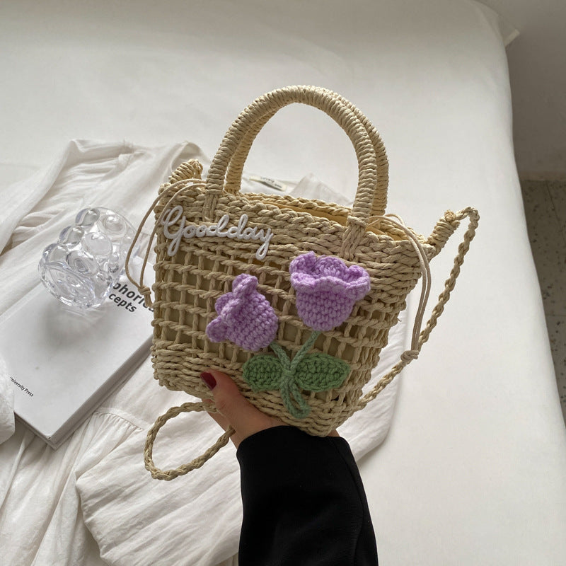 Handwoven New Hollow Grass Woven Handbag
