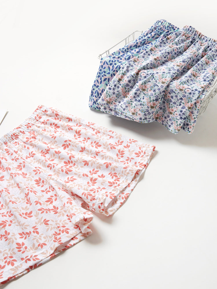 Underwear Ladies Pure Cotton Boxer Shorts Printed Shorts Middle-aged And Elderly Plus Fertilizer Plus Boxer Shorts