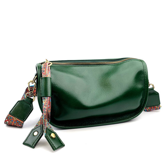 Female Niche Cowhide Single Shoulder Crossbody Bag
