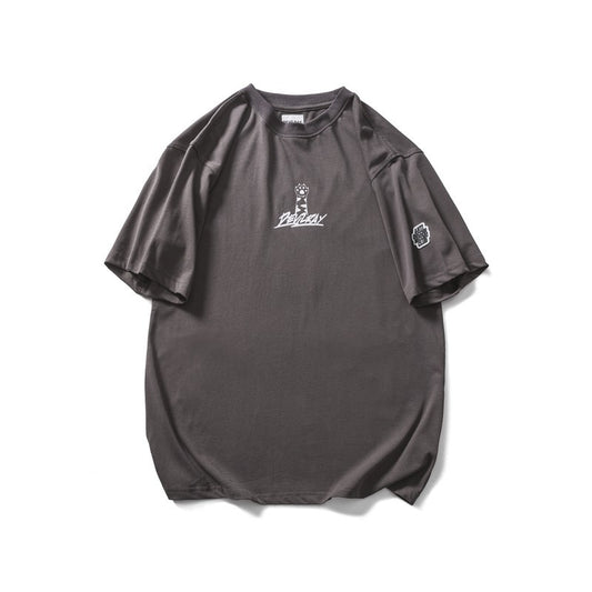 Cartoon Anime Loose Gray Casual Short Sleeves